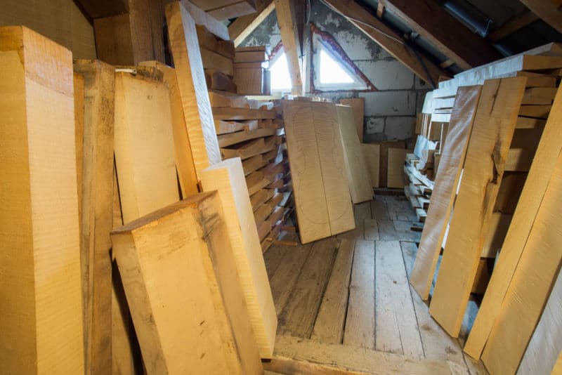 The attic space where tonewood is carefully stored and aged